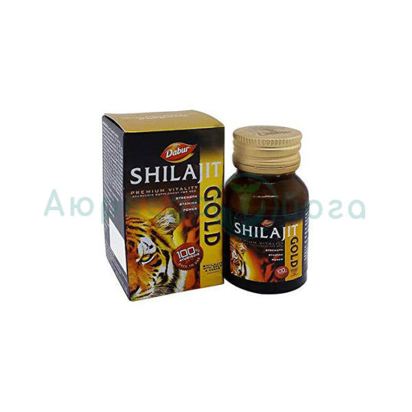 Shilajit Gold Dabur (Шиладжит Голд) - мумиё с золотом и шафраном, 10 кап