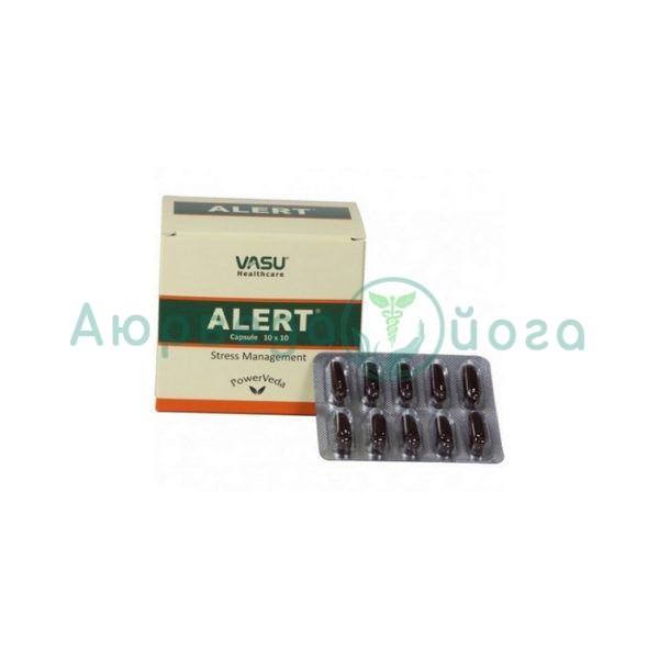 Alert (Алерт) Vasu, мягкое растительное средство от стресса, 30 капсул